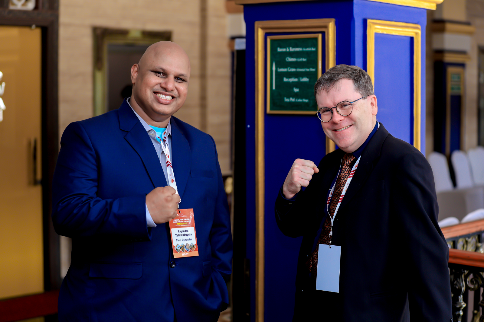 Rajendra Talamudupula and Kelly Snyder at the symposium